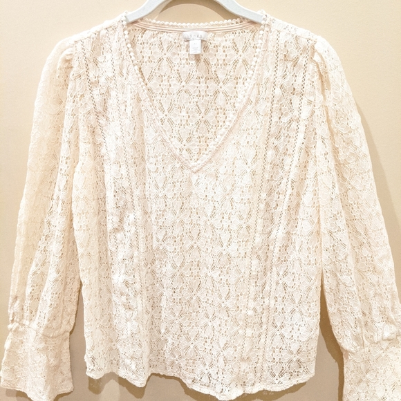 Hinge Lace Button Sleeve Peasant Blouse - Picture 7 of 8